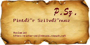 Pintér Szilvánusz névjegykártya